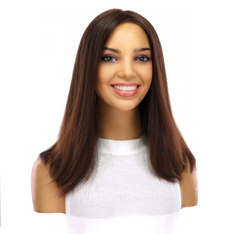 16″ Divine Luxe Lace Top Wig #4 Dark Brown Zig Zag Lace Front