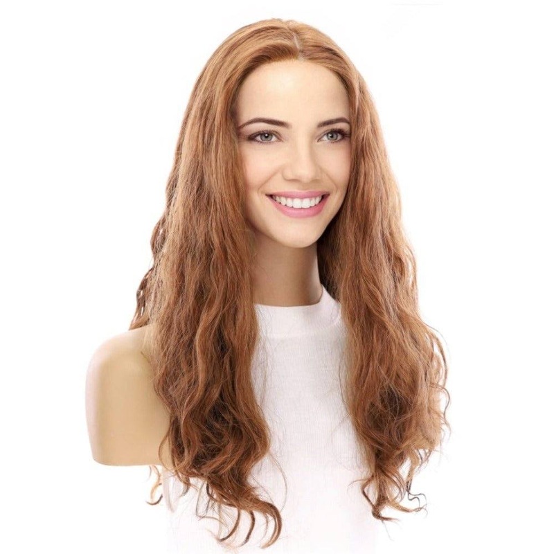 24″ Gisele Silk Top Wig Copper Wavy Zig Zag Lace Front