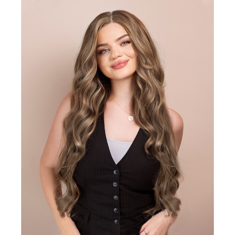 lace front human wig – 26″ ash blonde.