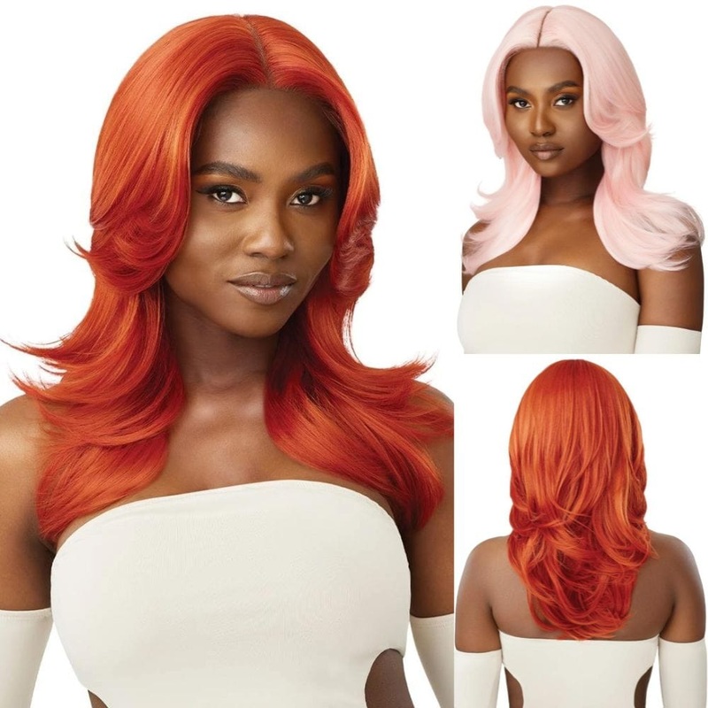 Outre Synthetic Glueless HD Lace Front Wig – Harley 1 JET BLACK