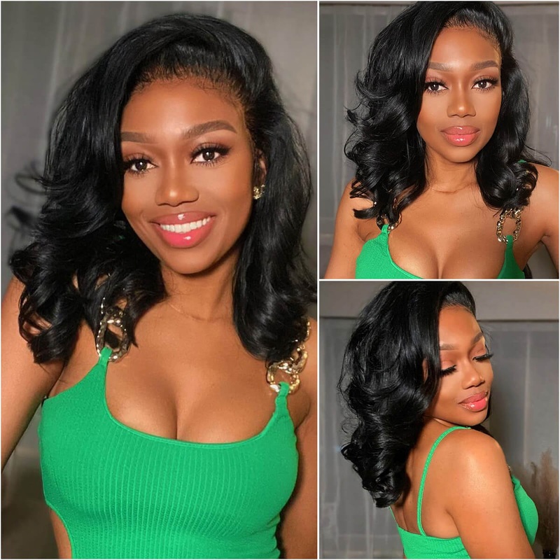 QVR Glueless Pre-cut 4×6 HD Lace Closure Human Hair Short Bob Wigs Body Wave Wear and Go Wigs 10 Body Wave 4×6 Pre-cut HD Lace