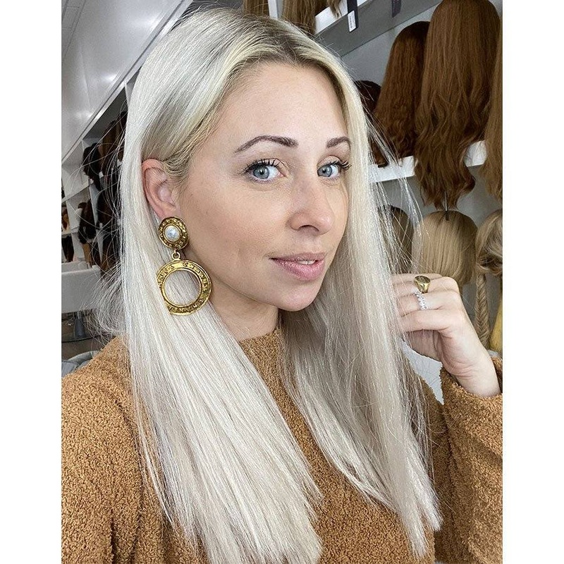 20″ Divine Lace Top Topper Ice Blonde w/ Partial Rooting