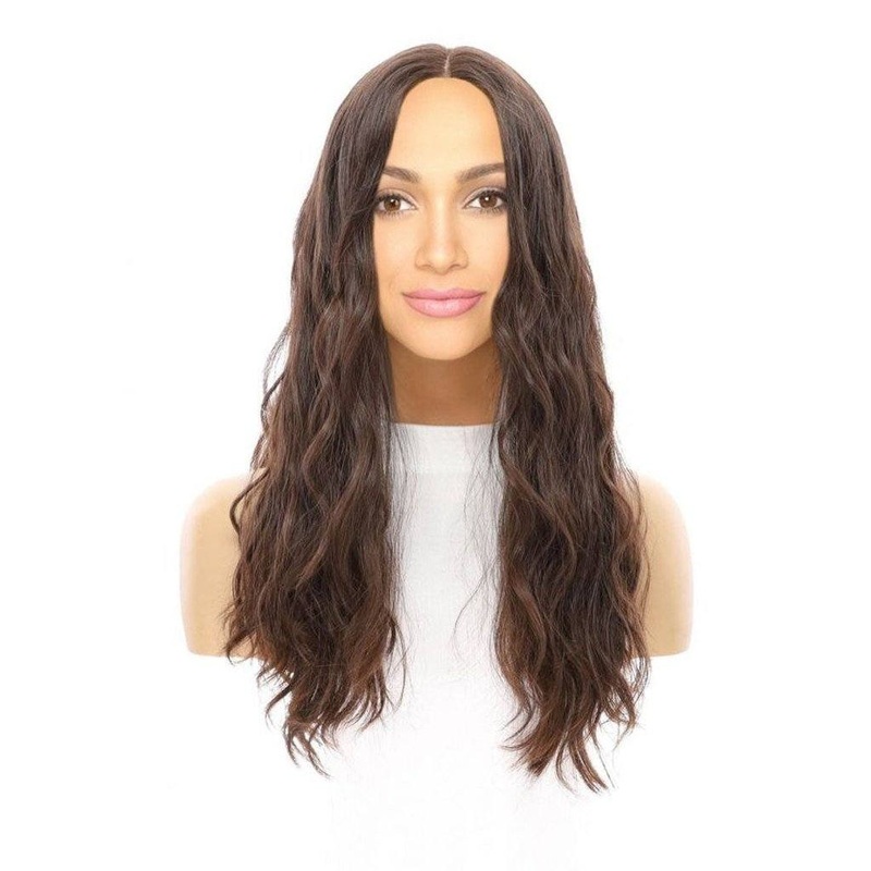 20″ Divine Luxe Lace Top Wig #4 Dark Brown Wavy Zig Zag Lace Front