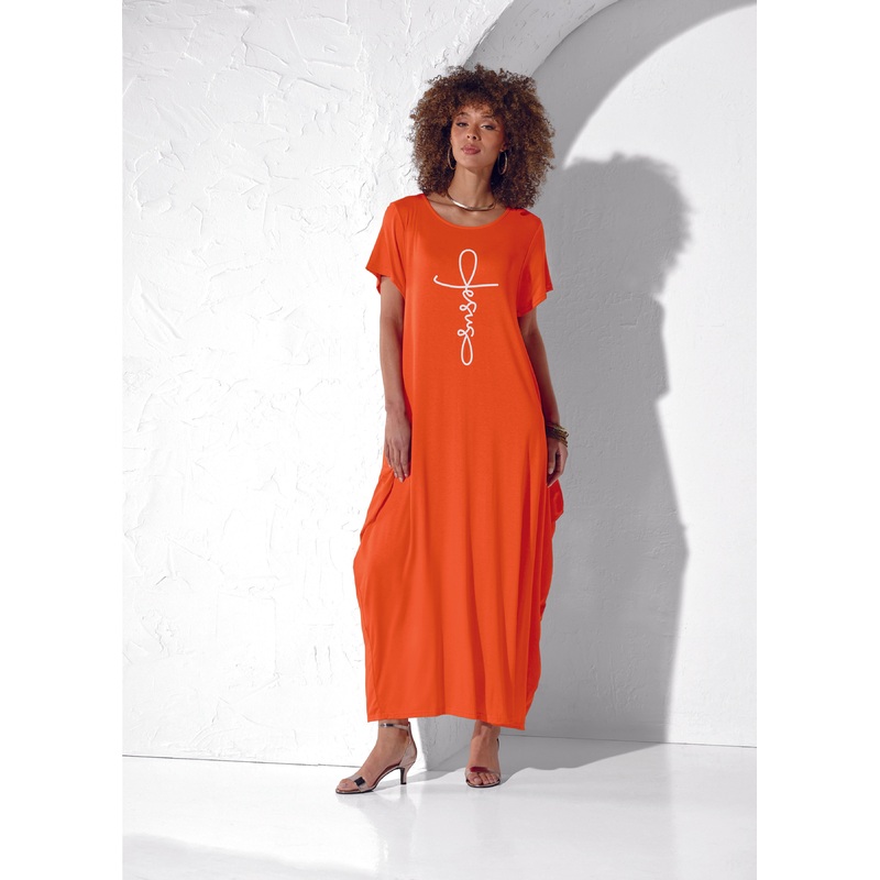 Believe in Jesus Maxi Dress by EY Boutique ORANGE OS