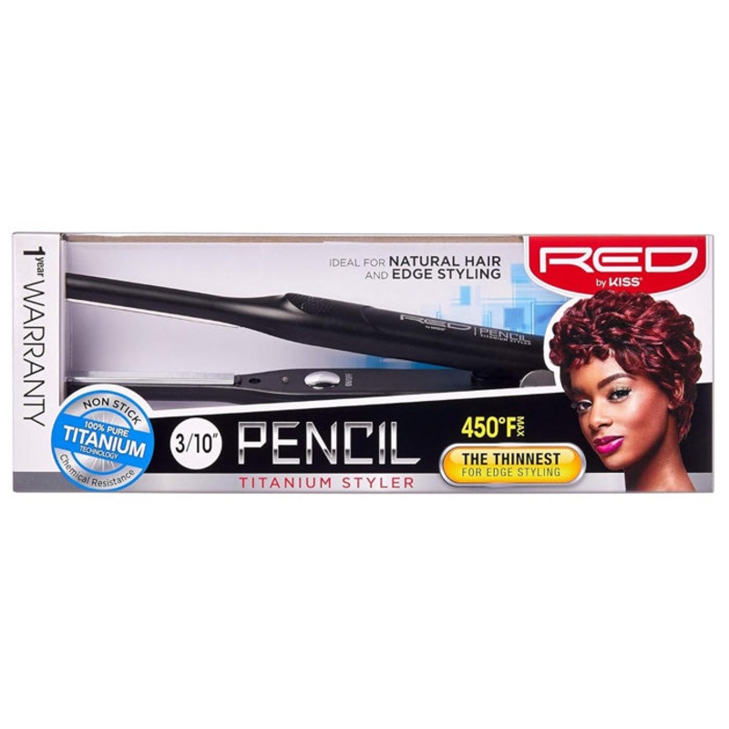 Red Ceramic Pencil Titanium Styler Flat Iron 3/10 inch 3/10″