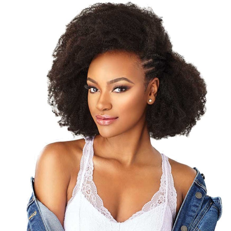 Sensationnel Human Hair Curls Kinks & CO Textured Clip In Extension – HH 4C CLIQUE 9PCS (14-18 Inch) 14 NATURAL