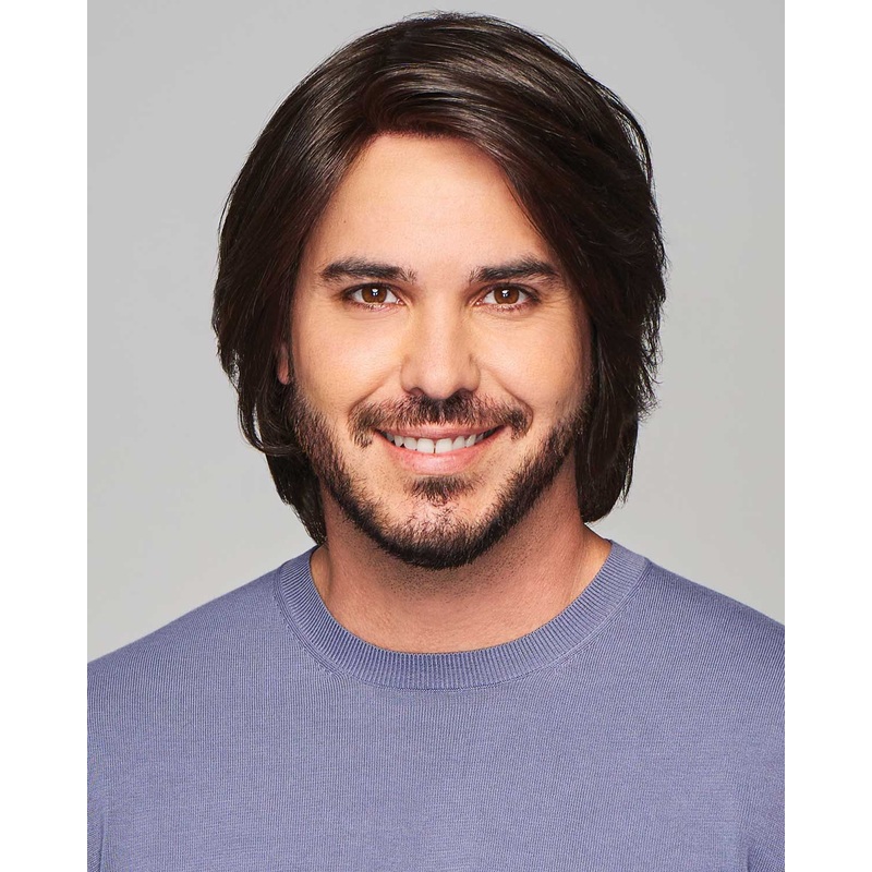 Sharp | Average/Large Men’s Lace Front & Monofilament Human Hair Blend Wig by HIM M280S