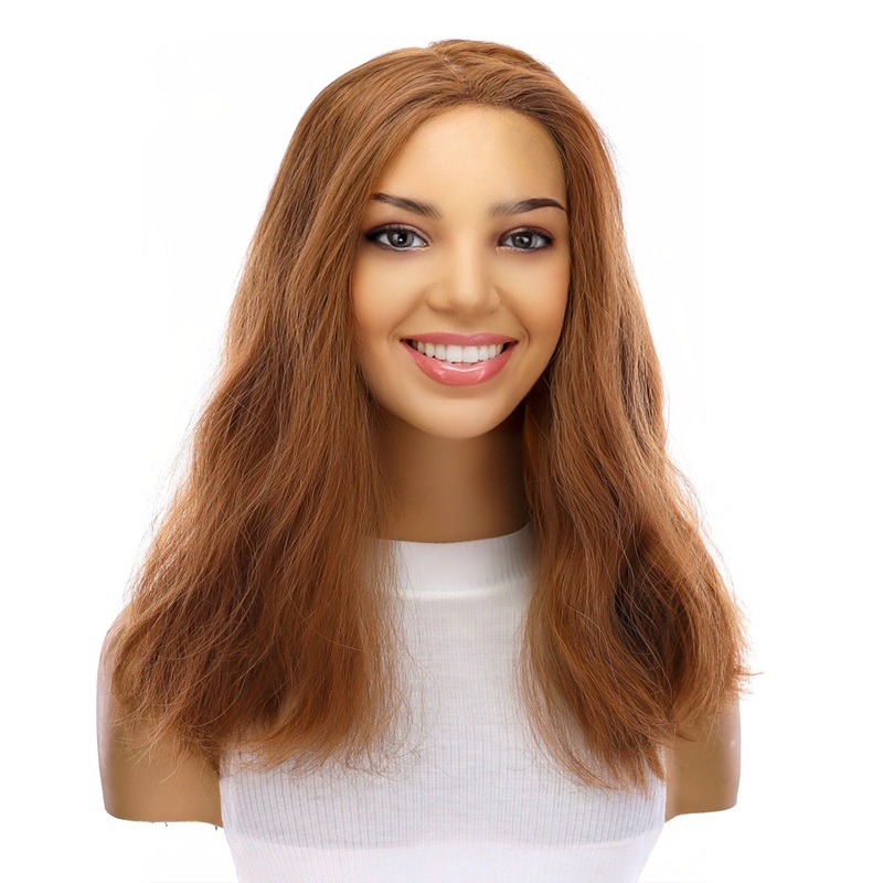 18″ Princess Silk Top Wig Strawberry Blonde Wavy Zig Zag Lace Front