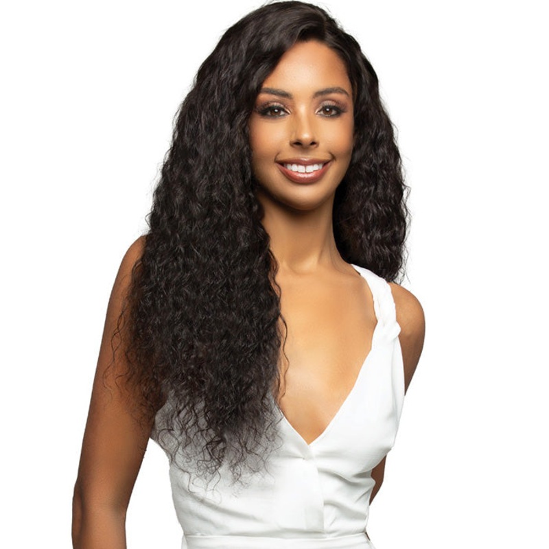 Bobbi Boss Bone Straight Glueless 100% Unprocessed Human Hair Hand-Tied Full Lace Wig – FLH011-NATURAL CURL 28″ NATURAL