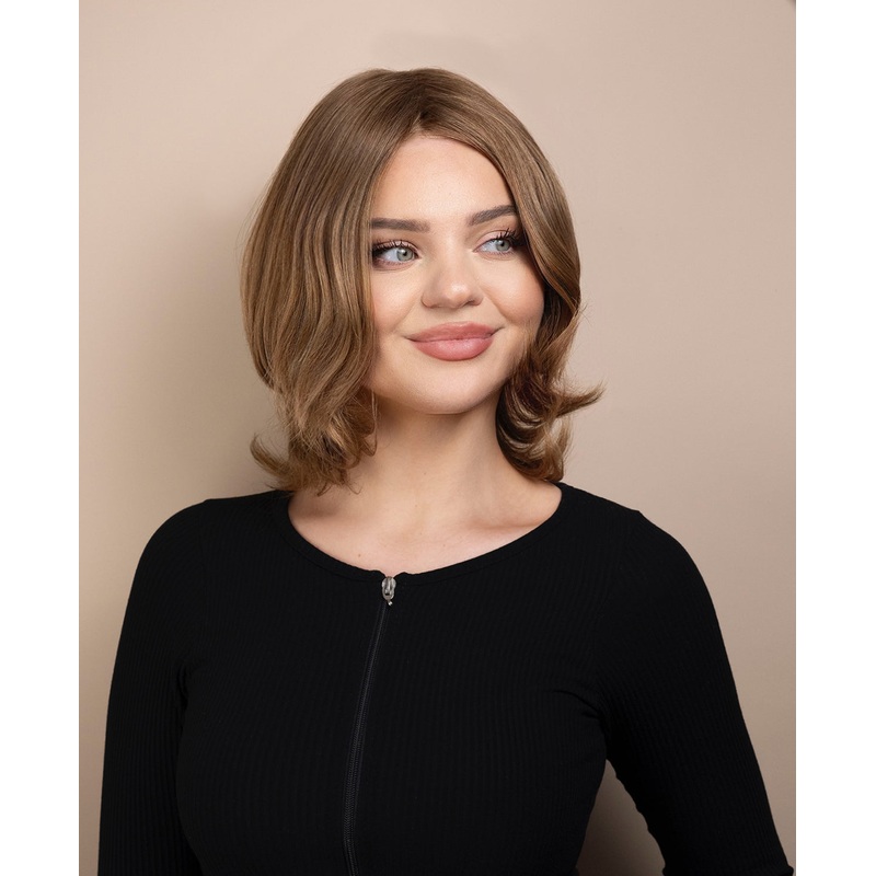 european virgin hair wig – 8″ medium blonde.