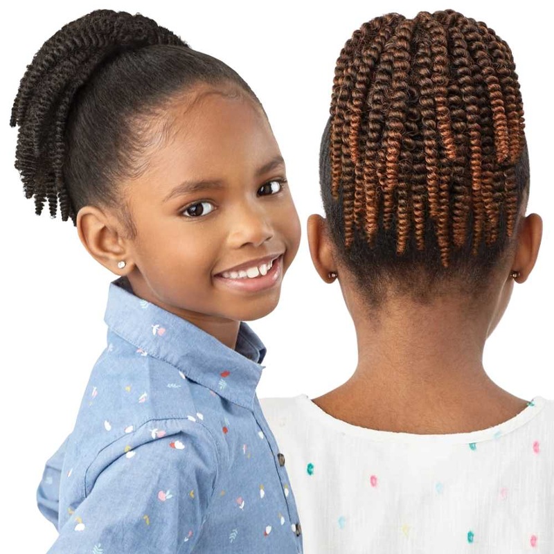 Outre Lil Looks Drawstring Ponytail – Spring Twist 8″ 1 JET BLACK