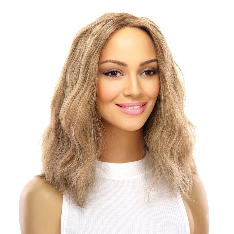 16″ Divine Lace Top Wig Medium Blonde Wavy Zig Zag Lace Front