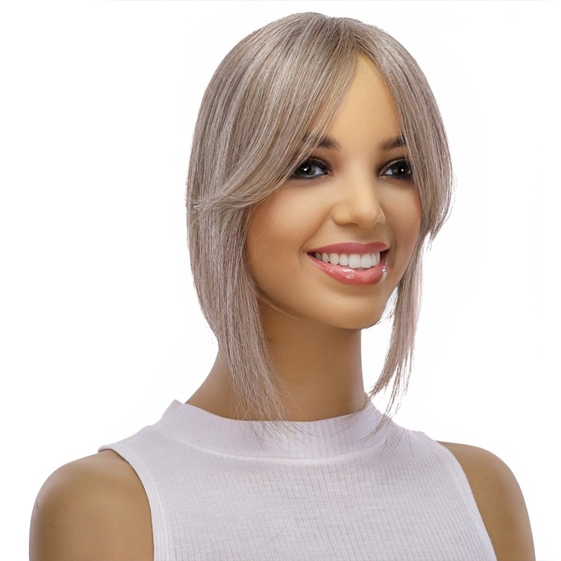 9″ Fringe Topper Champagne Grey 5 x 2.25″