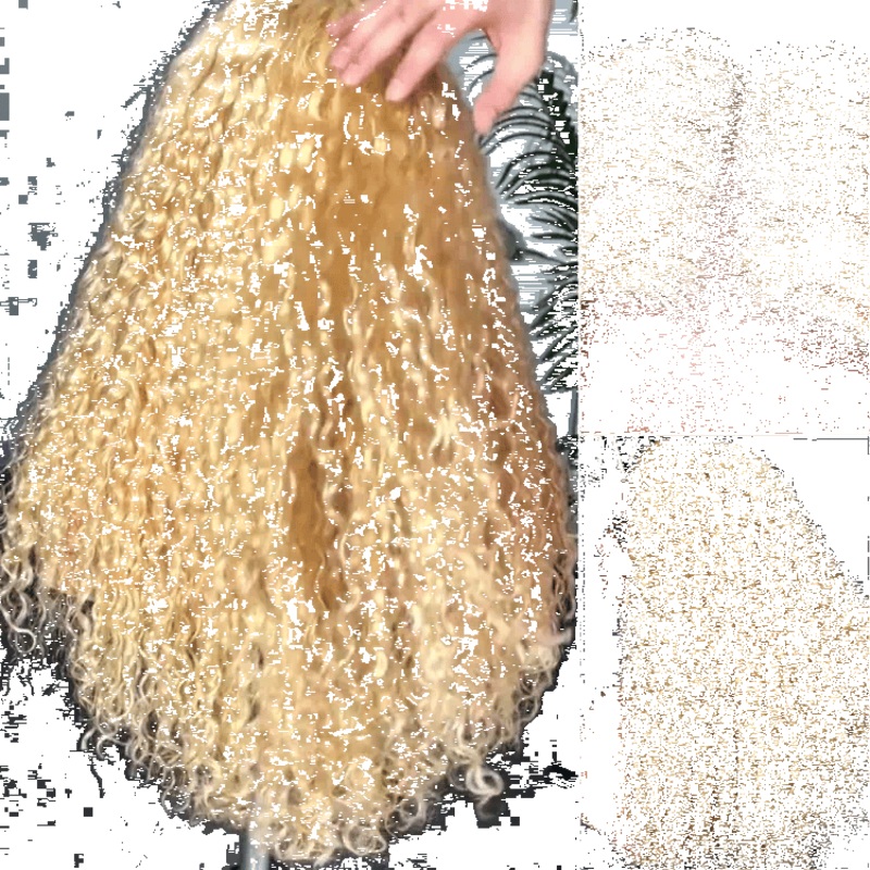 Exclusive Sale | Golden Blonde Water Wave Glueless 5×5 Closure Invisible HD Lace Long Blonde Curly Wig 16 inches No