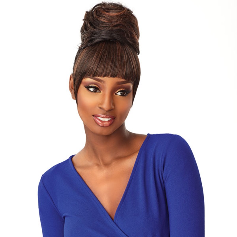 Sensationnel 100% Premium Fiber Instant Bun with Bangs ADA 1
