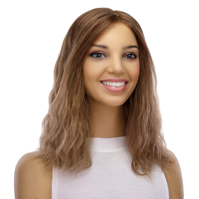16″ Princess Silk Top Wig Light Brown Babylight Wavy Zig Zag Lace Front