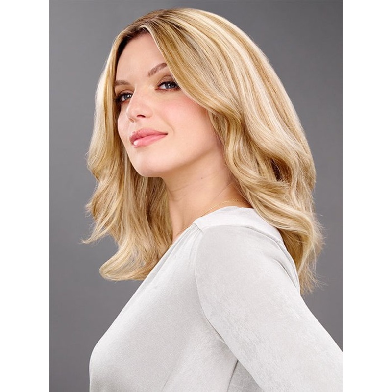 easiPart T 12″ | Remy Human Hair Topper (Mono Top) 1B