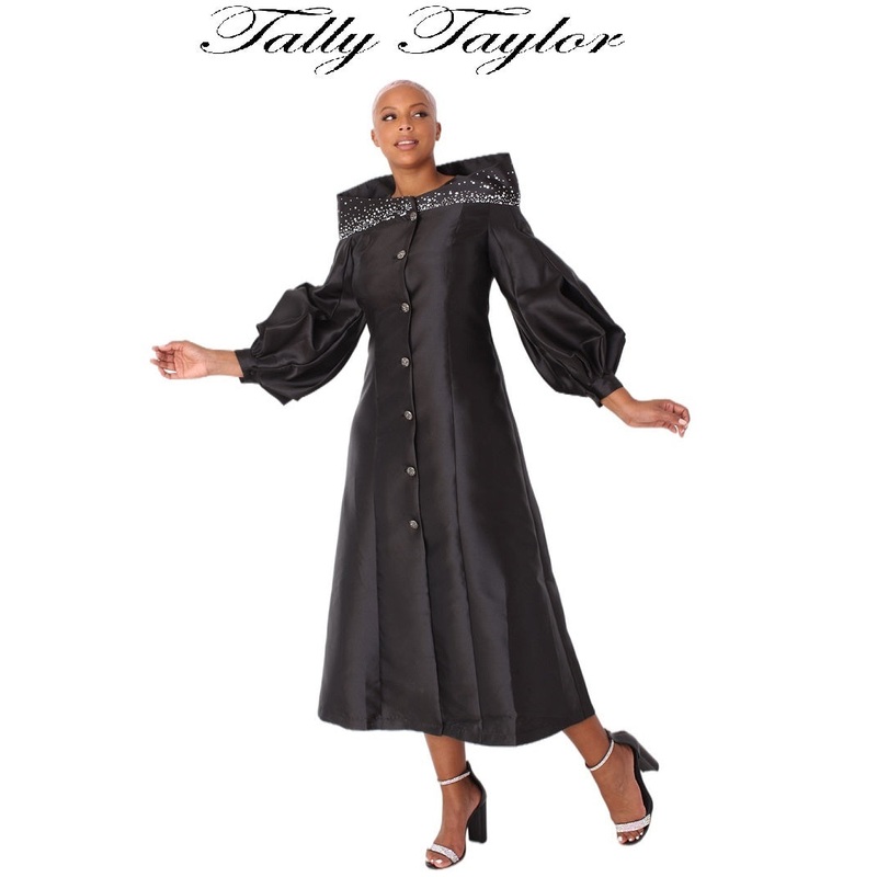 Elegant One-Piece Cassock Robe for Church Wear- 4801 BLACK 6
