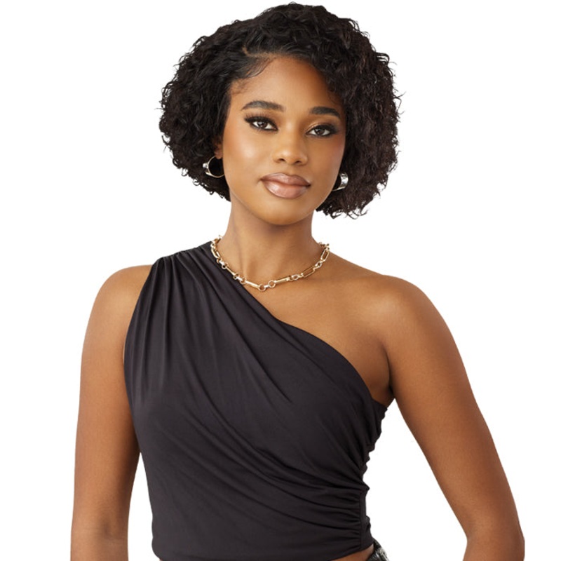 Outre My Tresses Black Label Glueless 100% Unprocessed Human Hair 13×4 HD Lace Front Wig – HH-VIRGIN DEEP BOB 8″ NA