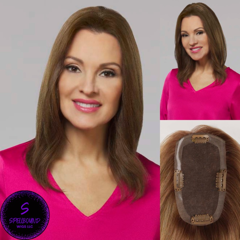 Secret Topper – Hair Accents, Toppers, and Hairpieces Collection by Henry Margu 1BH – Off black with medium dark brown highlights