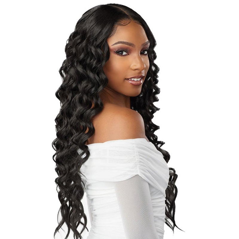 Sensationnel Butta Lace Human Hair Blend HD Lace Front Wig – DEEP TWIST 26″ BALAYAGECARAMEL