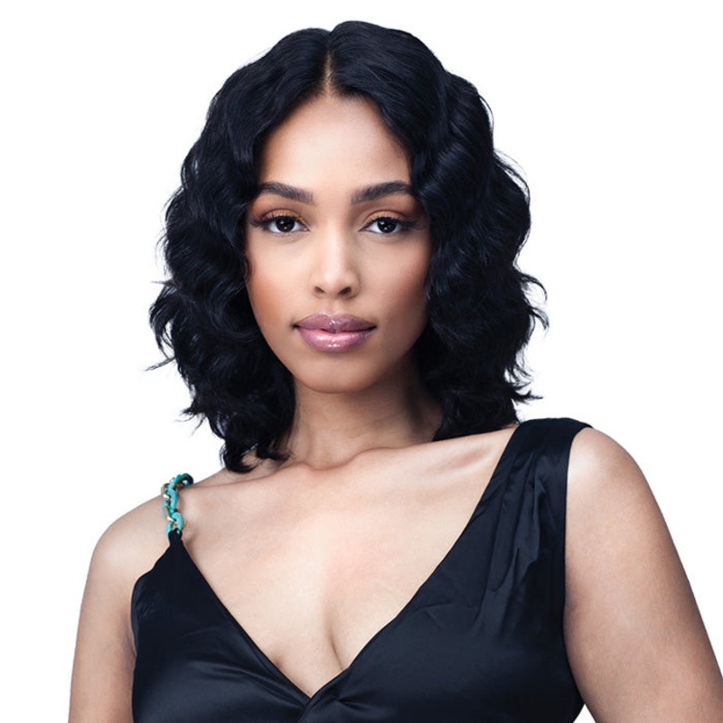 Bobbi Boss 100% Unprocessed Remy HD Lace Bundle Hair Wig – LOOSE DEEP 12″ NATURAL