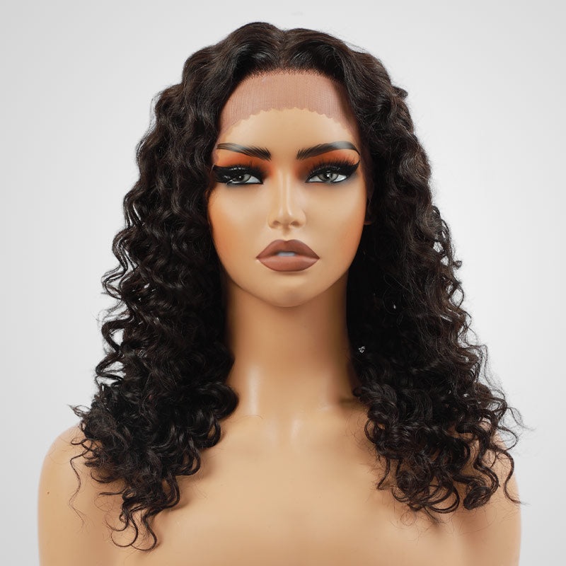 Flash Sale|Natural Black Deep Curl T Lace Wig 20”
