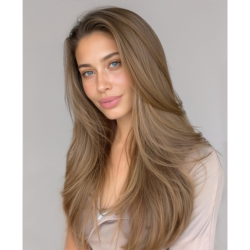 invisible clip-in hair extensions dark blonde. 14″ Classic