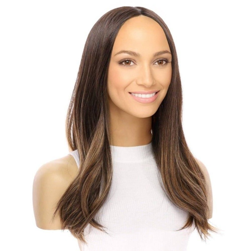 22″ Reese Silk Top Wig Dark Brown Balayage Zig Zag Lace Front