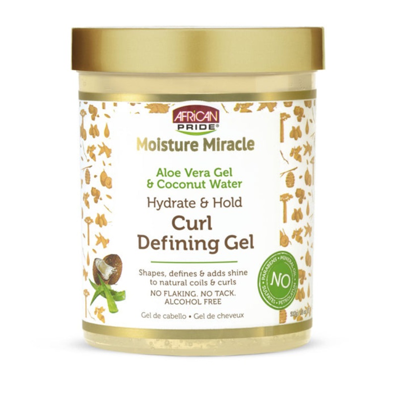 African Pride Moisture Miracle Aloe Vera Gel & Coconut Water – CURL DEFINING GEL 18 Oz