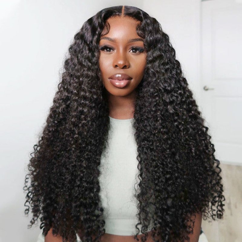 QVR Glueless 5×5 HD Lace Closure Curly Human Hair HD Wig Undetectable Lace 5×5 HD Lace 14