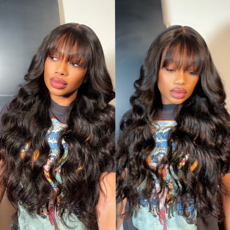 Weekly Special | Luvme All-Day Comfort Wig Loose Body Wave Glueless 7×6 Closure HD Lace Human Hair Wig with Bangs Pre-Cut Lace With Bangs 14