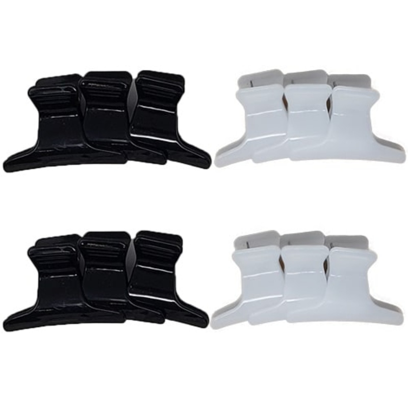 2″ Black / White Butterfly Clamps Black