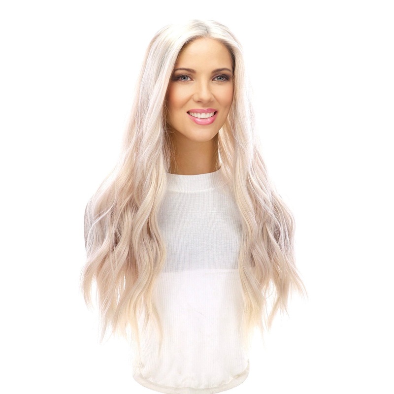 24″ Divine Lace Top Topper Ice Blonde Zig Zag Lace Front