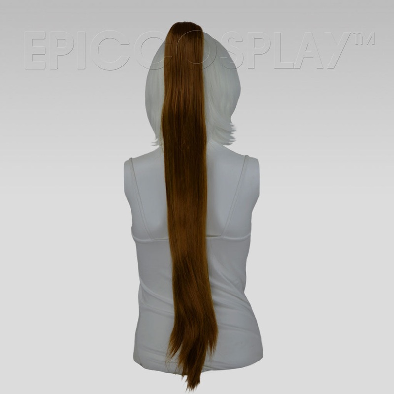 35″ Light Brown Straight Ponytail Clipon