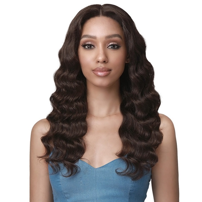 Bobbi Boss 100% Unprocessed Human Hair 13X4 HD Lace Frontal Wig -MHLF516 NAHLA 20-22 NATURAL
