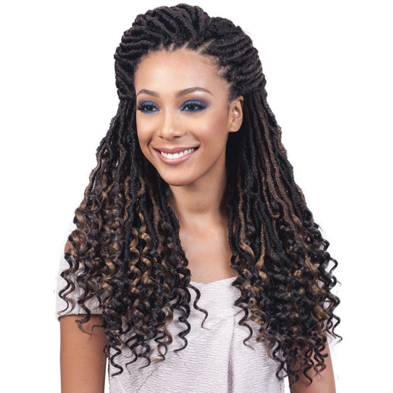 Bobbi Boss African Roots Braid Collection Crochet NU LOCS CURLY TIPS 20 Inch 1