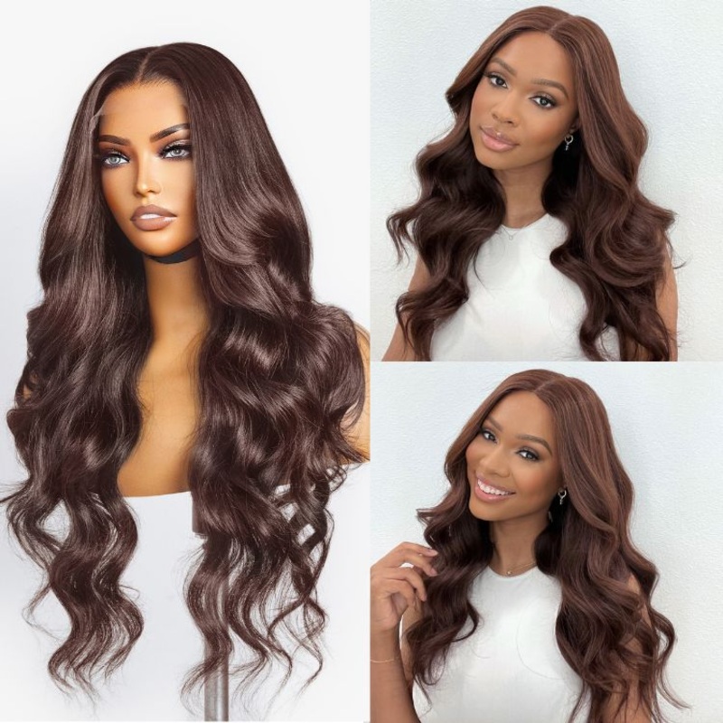 Charming Brown Layered Cut Loose Wave 5×5 Closure Lace Glueless Wig 100% Human Hair – US Only Brown 16 No