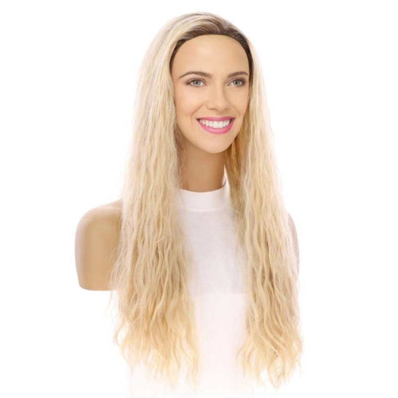 24″ 3/4 Bandfall Wig Beige Blonde Wavy
