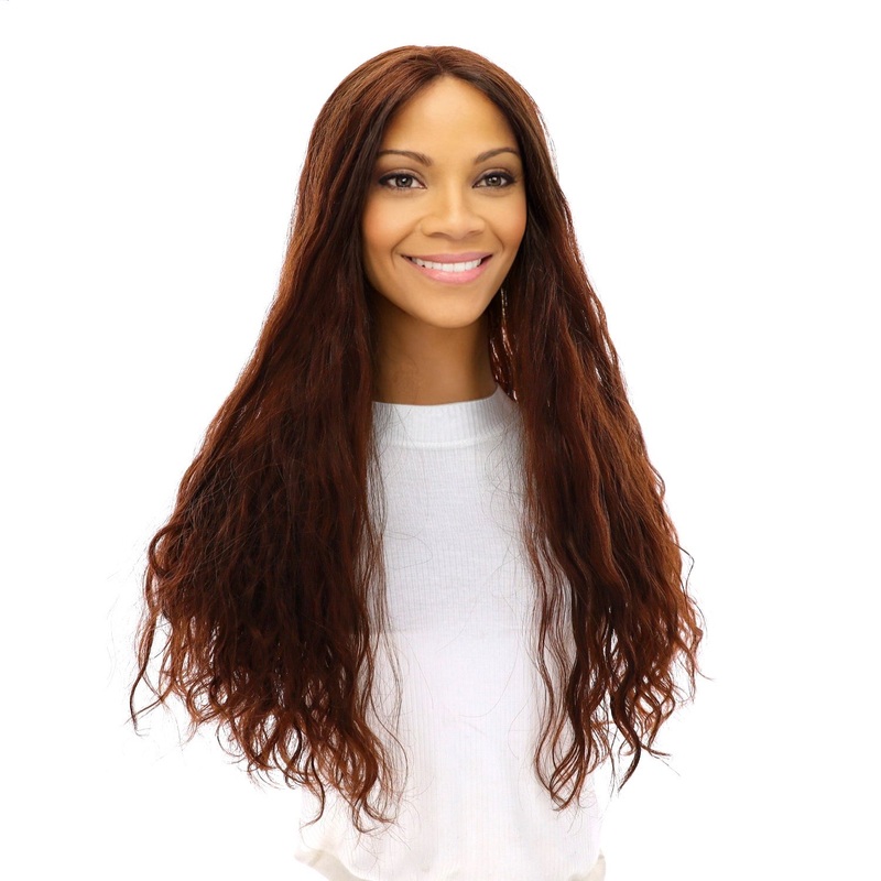 24″ Divine Lace Top Topper Auburn Wavy Zig Zag Lace Front