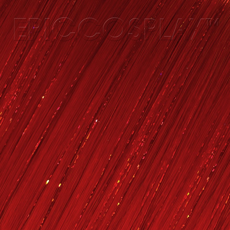 35″ Tinsel Blended Weft Extension – Dark Red