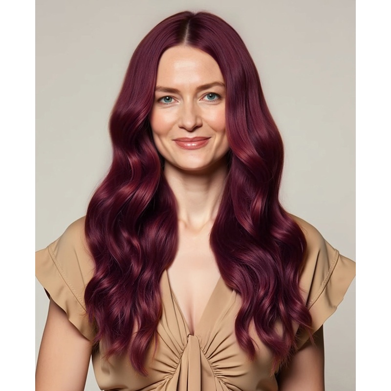 invisible clip-in hair extensions cherry red. 14″ Classic