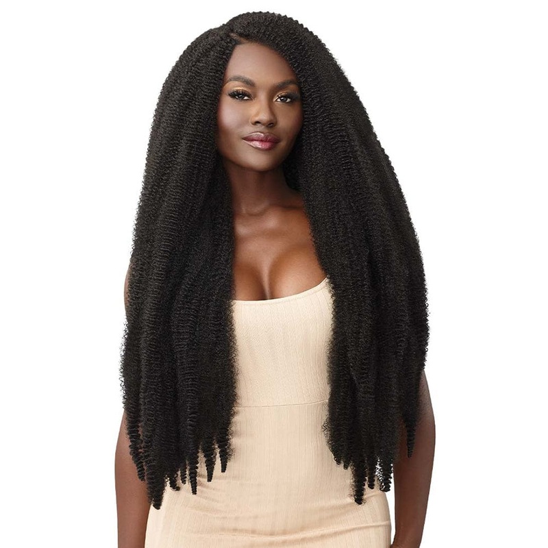 Outre X-Pression Twisted Up Crochet Hair – 3x Springy Afro Twist 30″ 1 JET BLACK