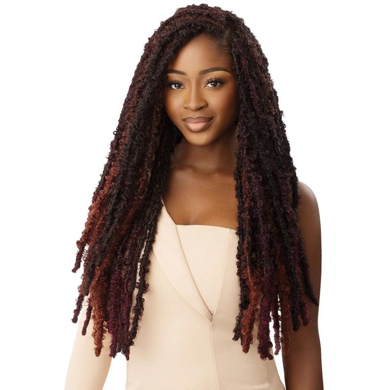 Outre X-Pression Twisted Up Crochet Hair – Original Butterfly Locs 22″ 1 JET BLACK