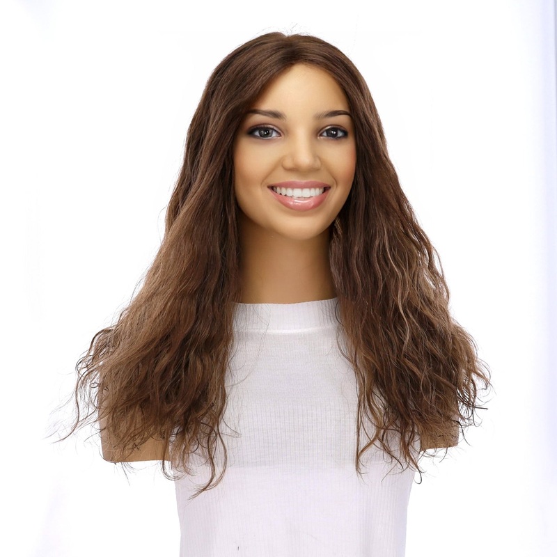 20″ Divine Lace Top Topper Medium Brown Babylight Wavy Zig Zag Lace Front
