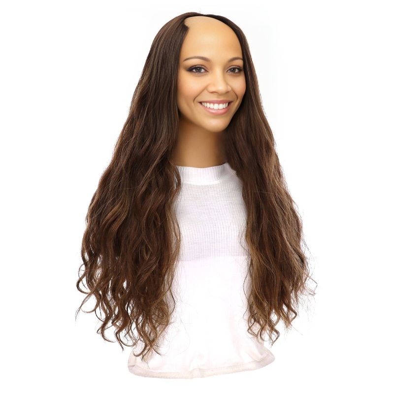 24″ U-Shape Topper Medium Brown Babylight Wavy