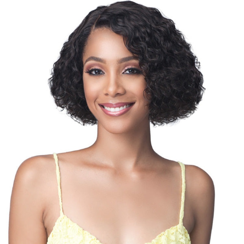 Bobbi Boss Unprocessed Human Hair Lace Front Wig MHLF421 WATER CURL 10 NATURAL