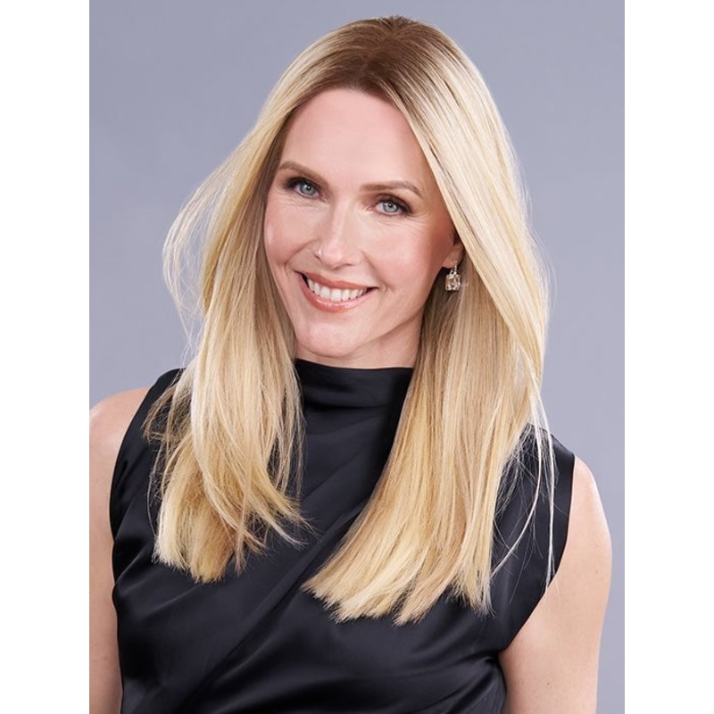 Top Trend Lace Straight 18″ | Synthetic Lace Front Hair Topper (Mono Top) 1B