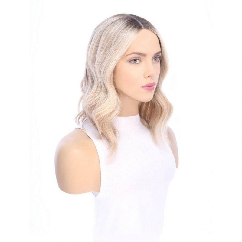16″ Divine Lace Top Topper Platinum Blonde w/ Reverse Balayage