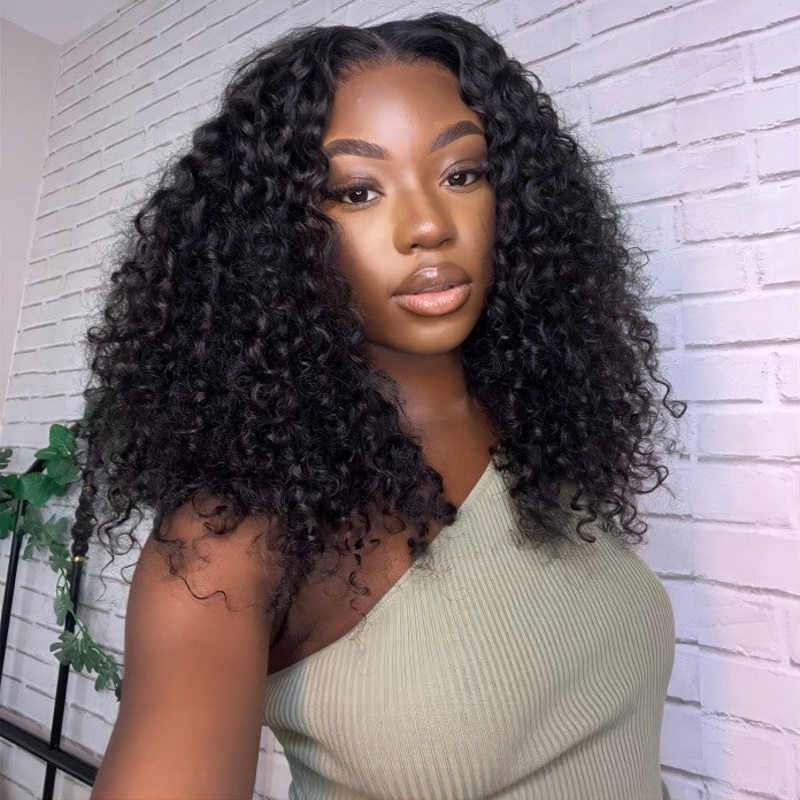 220% Density Shoulder Length Short Curly Hair Bob Wigs Pre-Cut 85 Glueless HD Lace Wigs 12 Pre Cut 8×5 Lace 220%